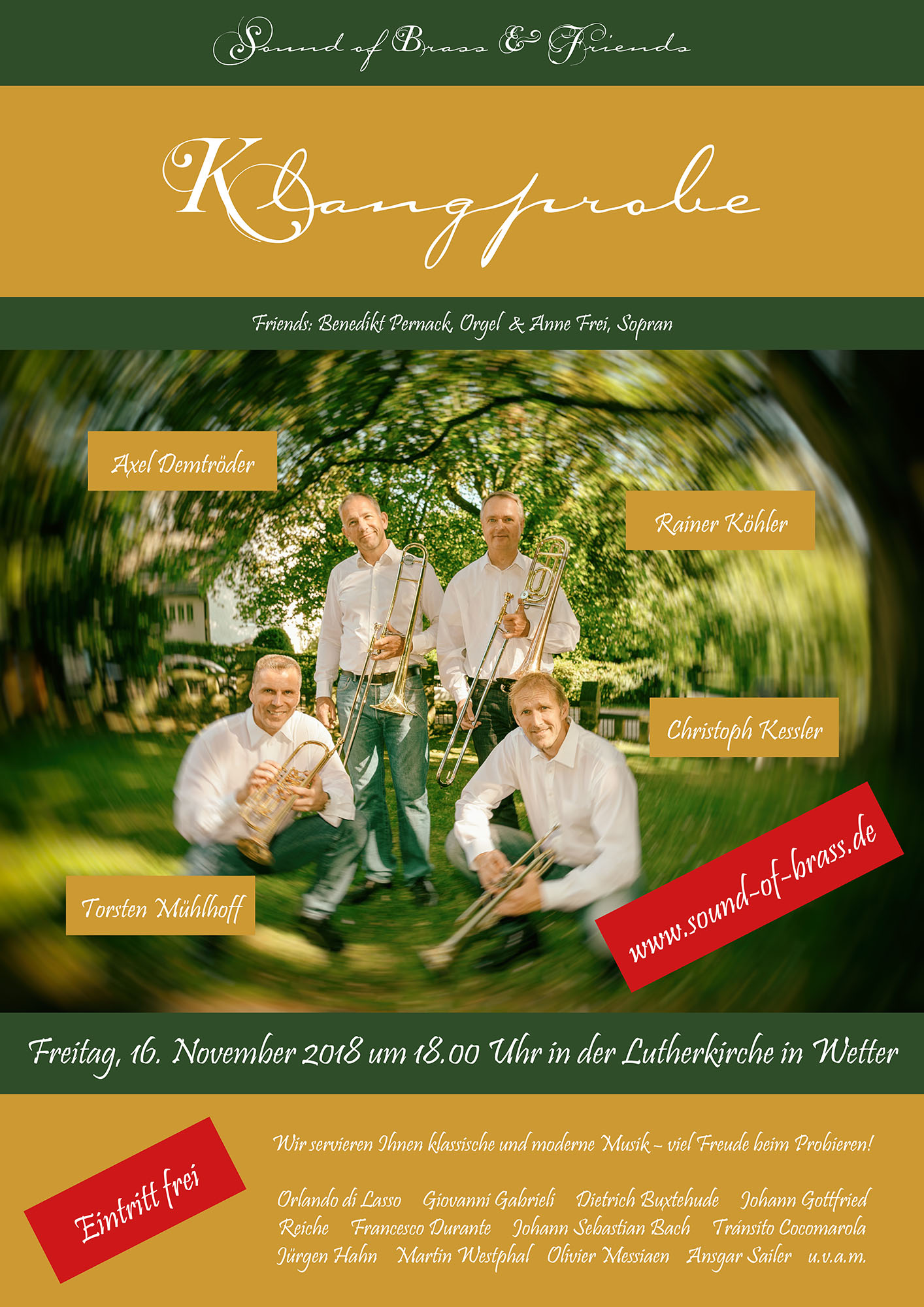Plakat zum Konzert Klangprobe