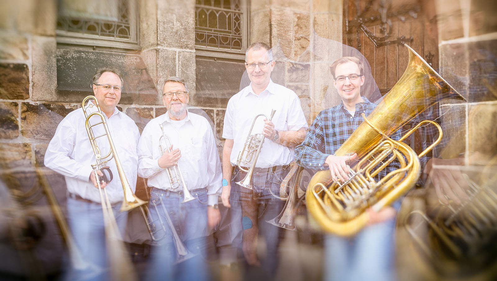Die "Kirchentagsfreunde" von Sound of Brass - v.l.: Peter Dembler, Gerhard Scheil, Ernst Ruhwedel, Peter Michael Westhoff