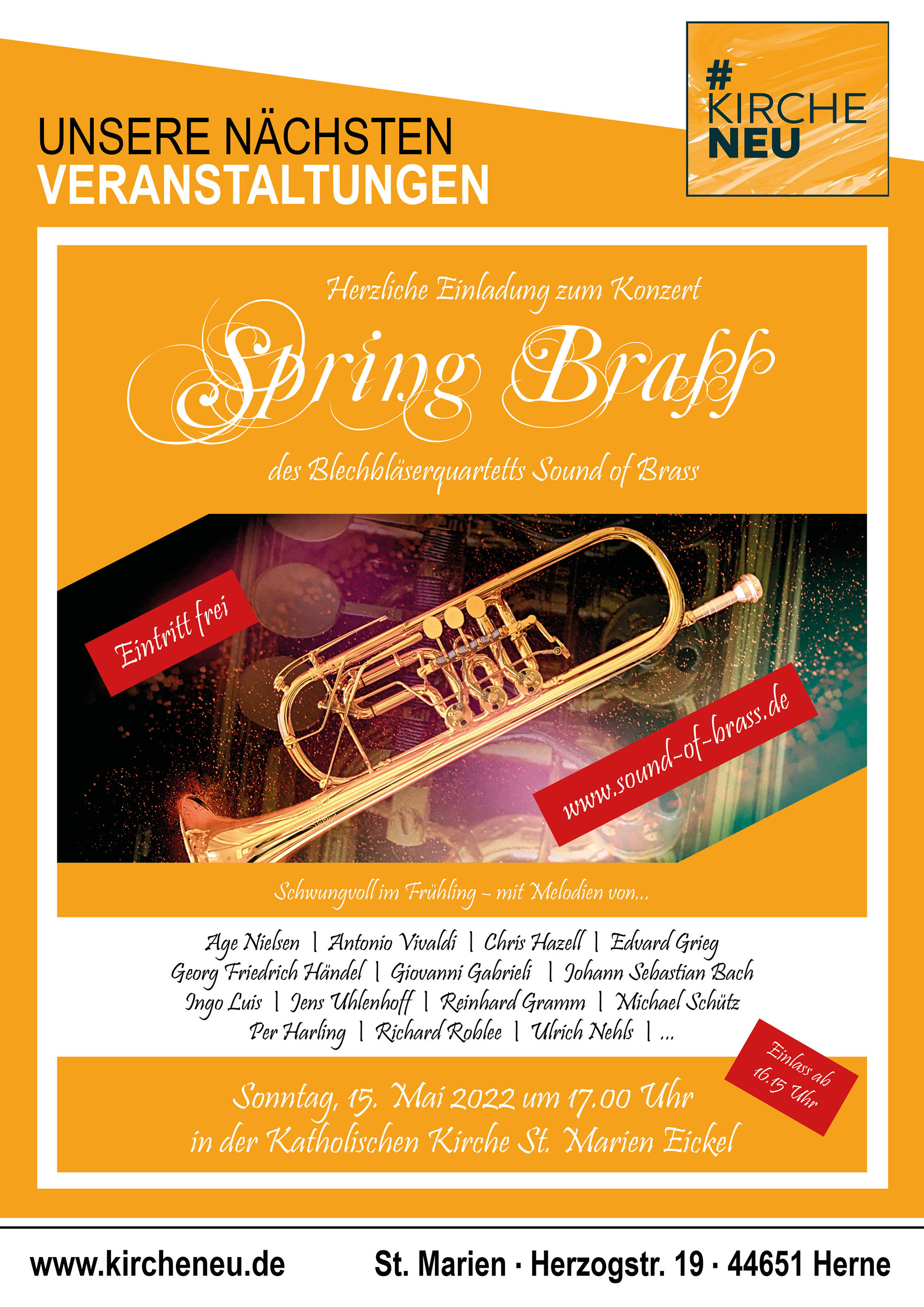 Plakat der Kirchengemeinde zum Konzert | Sonntag, 15. Mai 2022